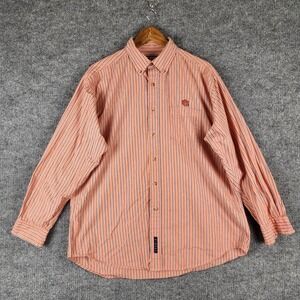 Crable Sportswear Auburn Tigers Mens Large Orange Striped Button Down Shirt